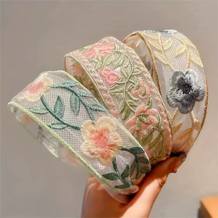 Cwllrn Haarband, Chiffon-Stickerei-Blumen, Damen - Bild 2