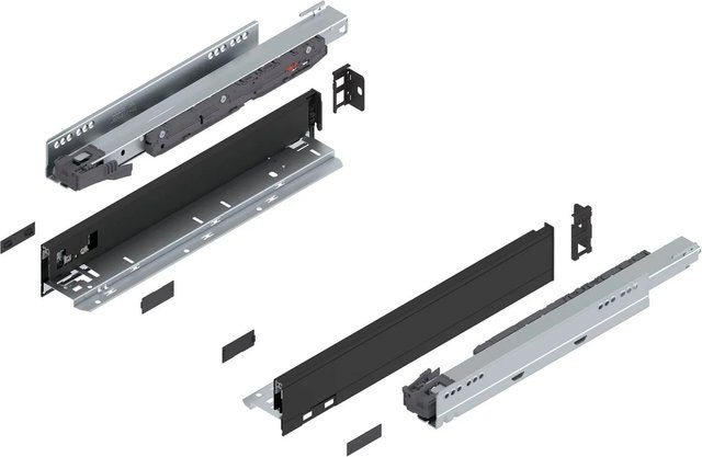 Blum Legrabox Pure Set Schubladensystem mit Blumotion Soft-Close, Nennlänge: 400 mm, Tragkraft: 40 kg, Farbe: Carbonschwarz Matt - Bild 1