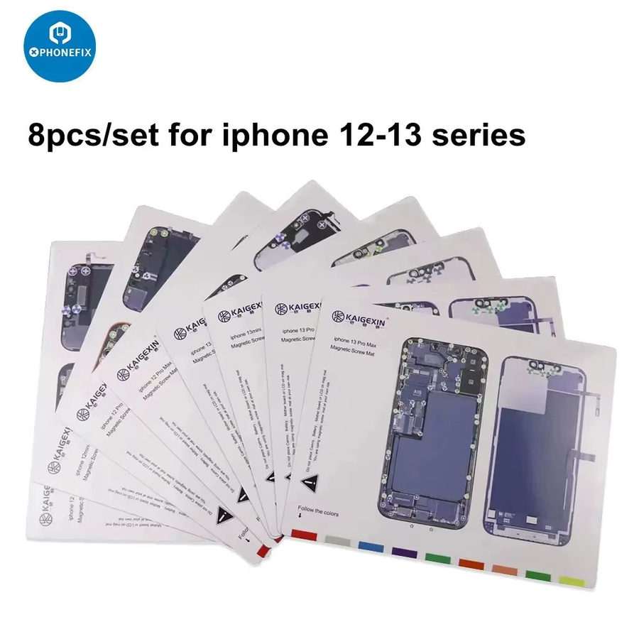KGX Professionelle magnetische Schraubenmatte in Weiß mit Führungshalterdiagramm für iPhone X bis iPhone 16 Pro Max als Telefonreparaturwerkzeug und Demontage-Pad für Techniker - Bild 2