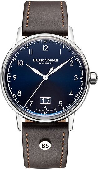 Bruno Söhnle Chronograph, Quarz, Edelstahl, Blau, Leder, 39 mm, Herren - Bild 1