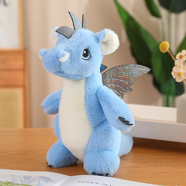 Yiran Health & Beauty Dinosaurier-Stofftier, Grün Lila Blau, 22cm - Bild 1