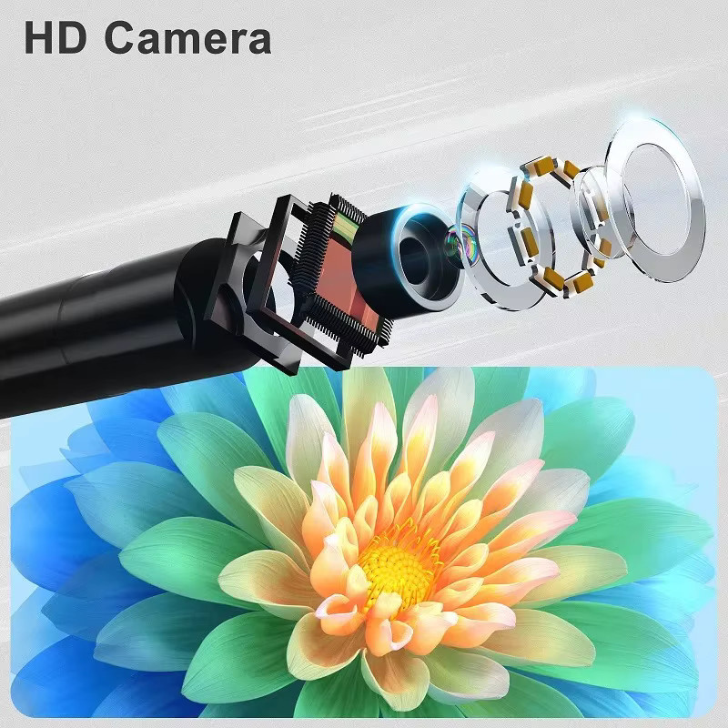 XinFe High-Definition Endoskop Boreskop Kamera mit 960P Auflösung und Hakenmagnet für iPhone, iPad und Android in Schwarz, Durchmesser: 5,5 mm oder 8 mm - Bild 2