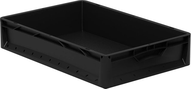 Eurobox-System Vollwand Box in Schwarz, B/T/H: 60 x 40 x 12 cm - Bild 1