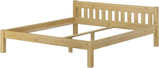 Massives Holzbett Erst-Holz Modell 38 aus Kiefer in Braun, B/T/H: 180 x 200 x 190 cm - Bild 1