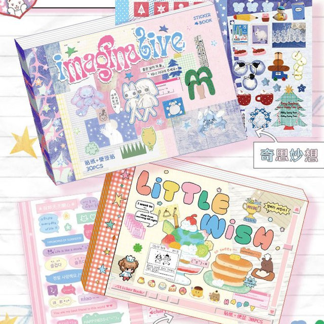 Mr. Paper Duplex-Aufkleberbuch im koreanischen süßen Stil, 30 Stück, Multicolor, kreatives Scrapbooking-Material für Kalender, Karten und Alben - Bild 1