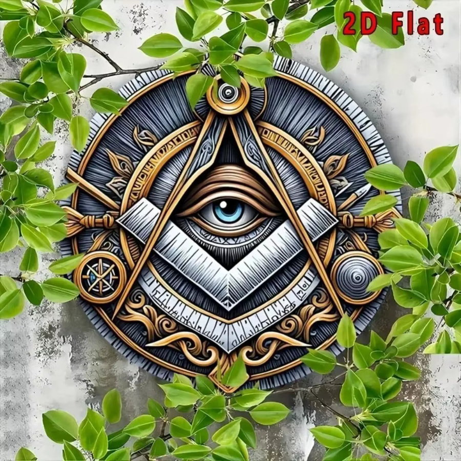 CIFBUY Eye of Providence Vintage-Wandkunst aus Aluminium, rundes Metallschild in Multicolour, Durchmesser: 20 cm - Bild 6