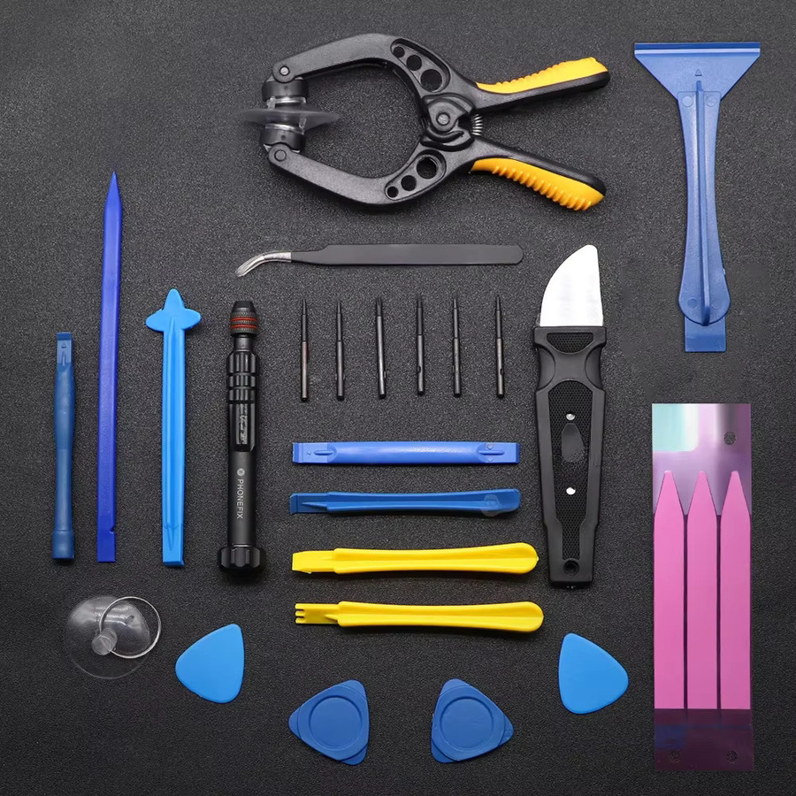 DIYPHONE Professionelles Telefon-Reparatur-Werkzeug-Set in Multicolour für iPhone 15, 16, 17 mit Saugnapf, Pinzette, Hebelwerkzeug und Schraubendrehern - Bild 1