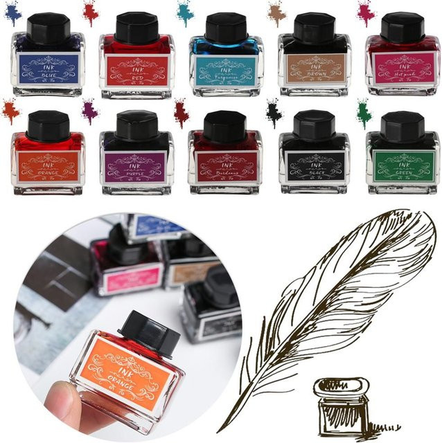 Brunnen Dip Pen Schreibset mit farbiger Tinte in Lila und Multicolour - Bild 1