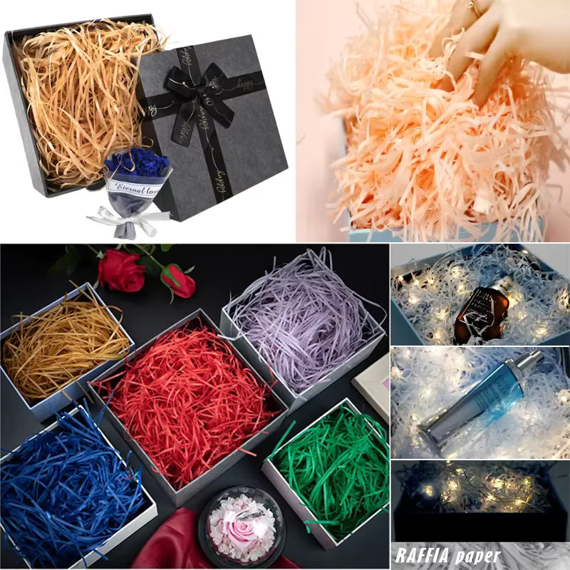 Buntes geschreddertes Lafite-Papier als Bastfüller für DIY-Projekte, Hochzeiten und Geschenke, 100 g, Mehrfarbig - Bild 2