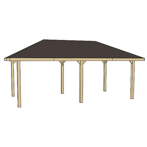 Weka Gartenlaube Paradies B mit Satteldach aus Massivholz, braun, B x T: 678 x 380 cm - Bild 3