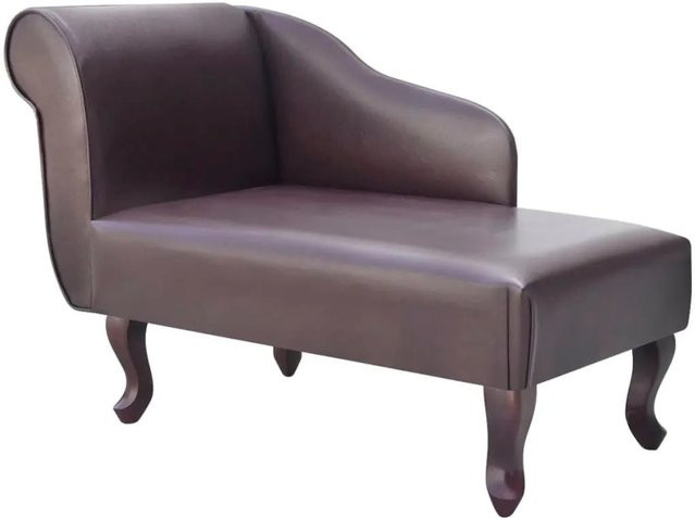 vidaXL Chaiselongue in Braun aus Kunstleder mit Armlehnen - Bild 1