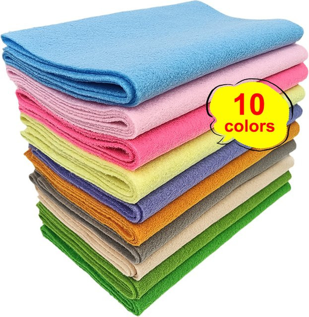 10 Stück weiche Filzstoffplatten in Multicolour für Patchwork und Heimwerkerarbeiten, B: 91,0 cm, H: 20,0 cm, Tiefe: 0,14 cm - Bild 1