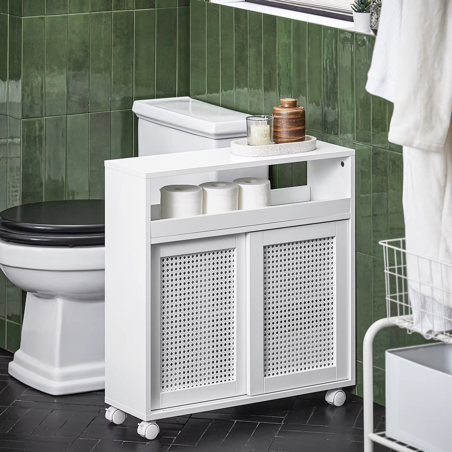 SoBuy Nischenregal BZR119-W Nischenschrank mit Rollen in Weiß, Breite: 20 cm - Bild 2