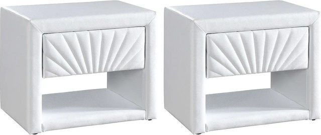 Vente-unique Nachttisch Ulami Modern Weiß Breite: 50 cm - Bild 1