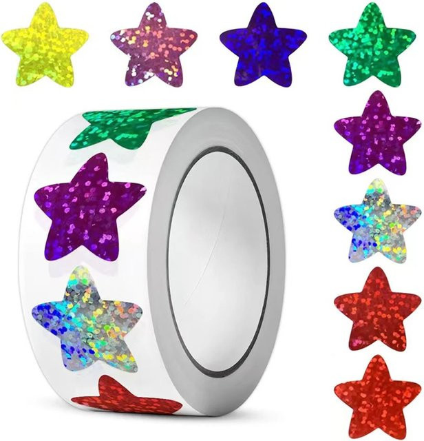 500 holografische Venus-Aufkleber in Multicolour für Kinder, Wandhandwerk und Klassenzimmerbedarf - Bild 1