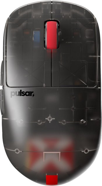 Pulsar Gaming Gears X2H Mini Clear Black Kabellose Gaming-Maus mit 26000 DPI PAW3395 Sensor, Ultraleicht 52g, Ambidextrous - Bild 1