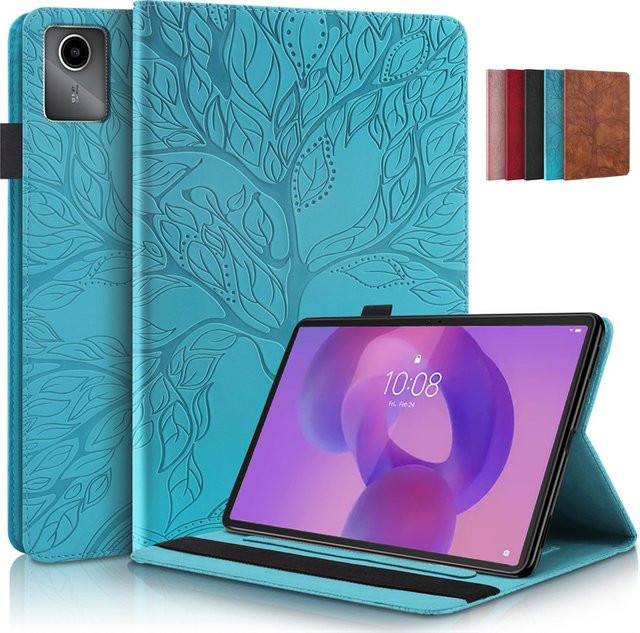 Lenovo Idea Tab 11 Schutzhülle mit Baum-Prägung in Rot, Flip-Case Brieftasche mit Standfunktion für TB336FU und TB335FC - Bild 1