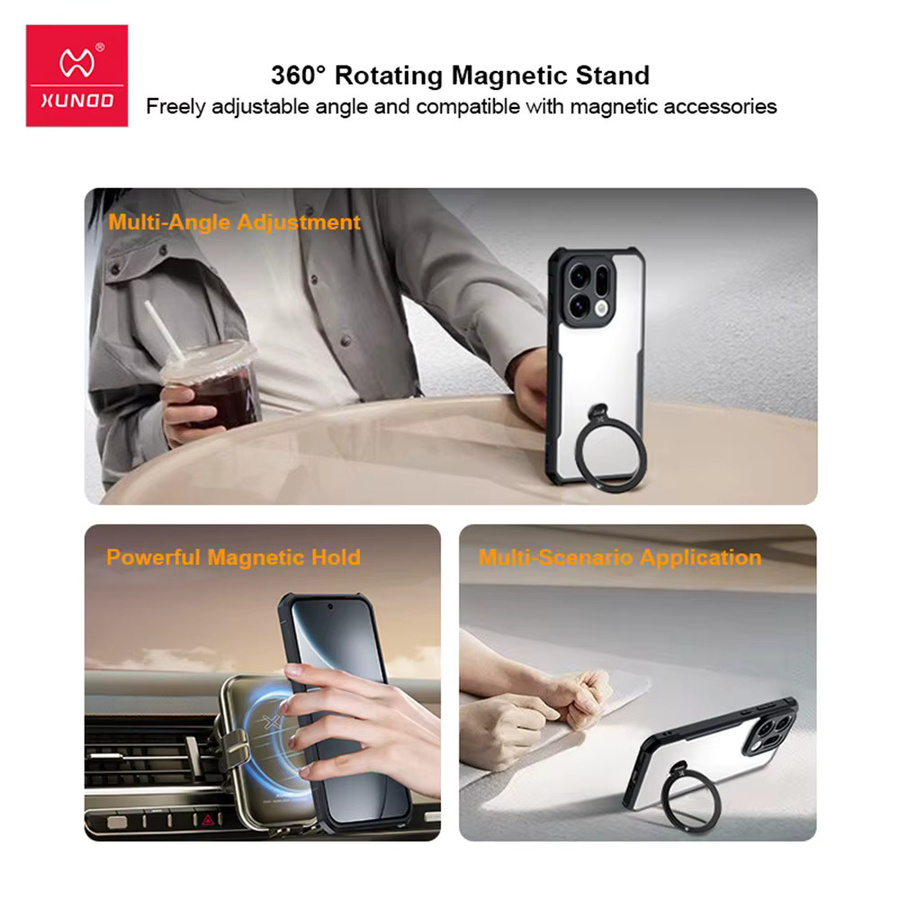 Xundd Magnetische Hülle für OPPO Find X9 Pro und Find X9 mit Airbag Stoßfestigkeit, Kameraschutz und drehbarem Ständer aus TPU und Acryl - Bild 3
