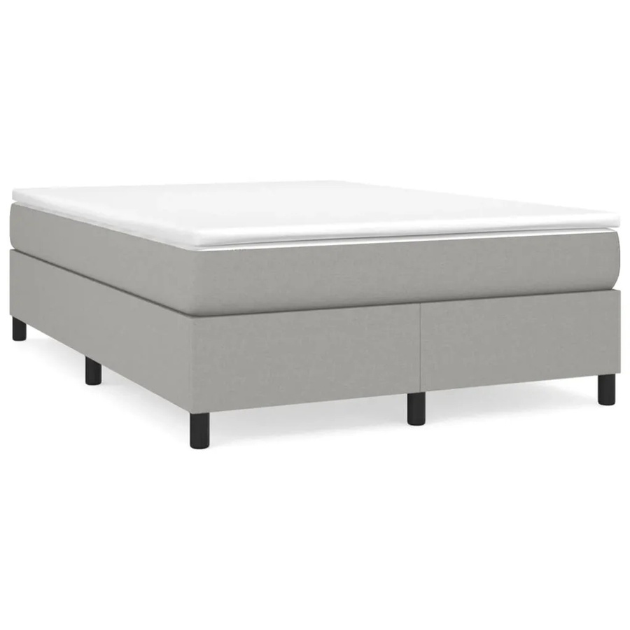 vidaXL Boxspringbett aus Stoff in Hellgrau, B/T: 140 x 190 cm - Bild 1