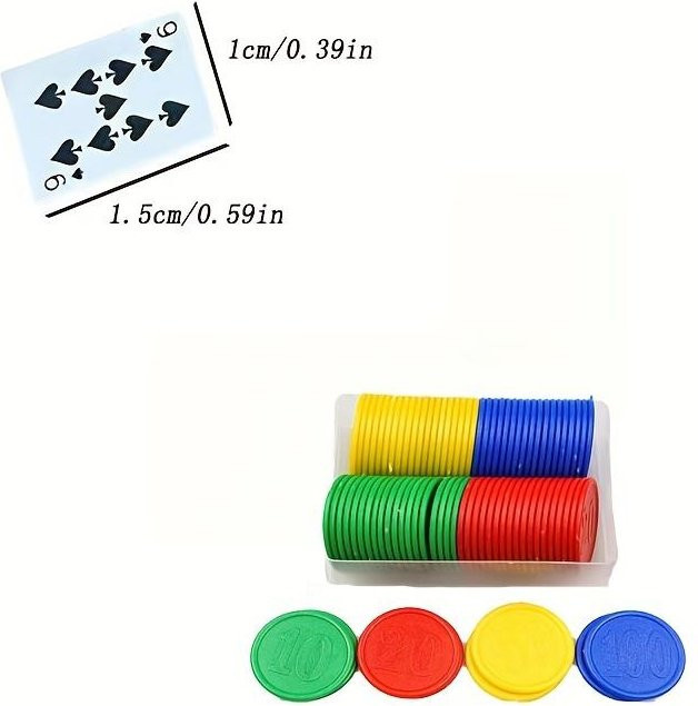 SZ-Damai Mini-Brettspiel Poker, 2-teiliges Set, mit 80 Chips - Bild 1