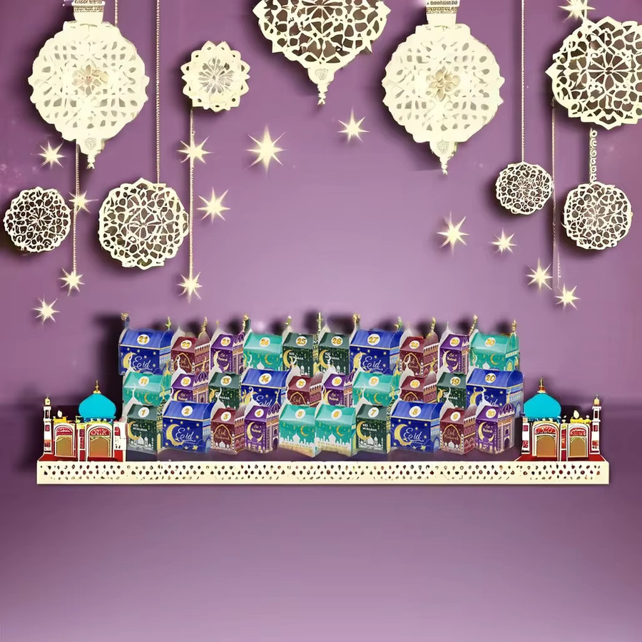 30 Stück Ramadan Adventskalender als leere, befüllbare Geschenkboxen für den Eid Mubarak Countdown, Multicolor, aus Papier - Bild 2