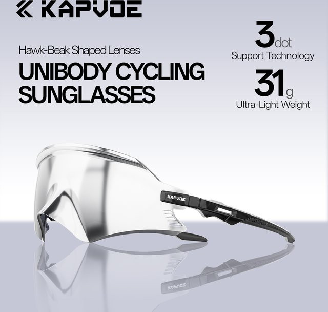 KAPVOE Sportsonnenbrille, Unisex, Vollrand, Photochrome - Bild 1