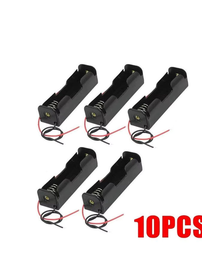 VORILYNEX 10er Set 18650 Batteriegehäuse in Schwarz mit Anschlusskabel für 3,6 V-4,2 V Powerbank - Bild 5