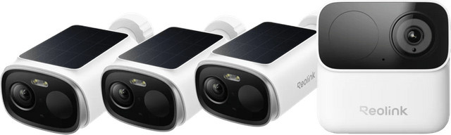 Reolink Argus B340S 3er-Pack mit Home Hub 1 Lite Wi-Fi Überwachungskameras in Weiß - Bild 1