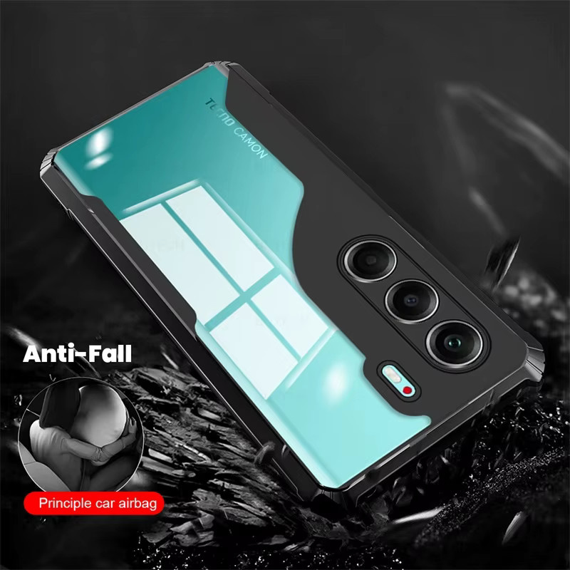 Stoßfeste Hybrid-Handyhülle aus Acryl und TPU für Tecno Camon 40 Pro 5G und 4G in Transparent - Bild 2