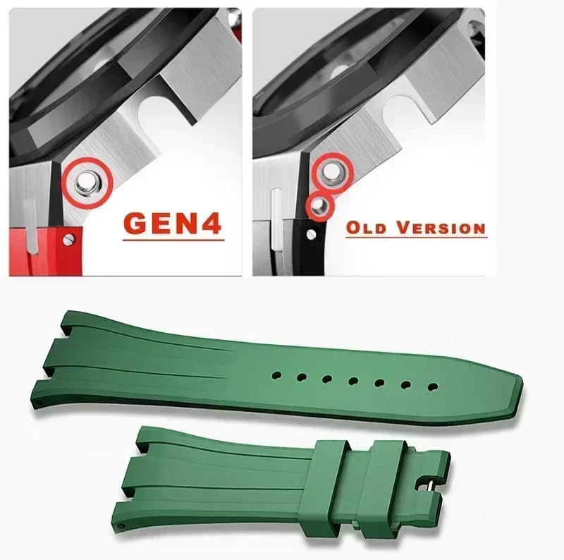 Geekthink Uhrenzubehör Edelstahl Metall-Lünette, Gummiarmband, Casioak Gen4 Mod Kit - Bild 3