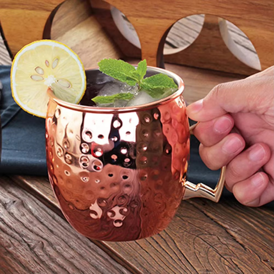 Shunmaii Moskauer Mule Becher aus gehämmertem Edelstahl in Kupferfarben - Bild 6