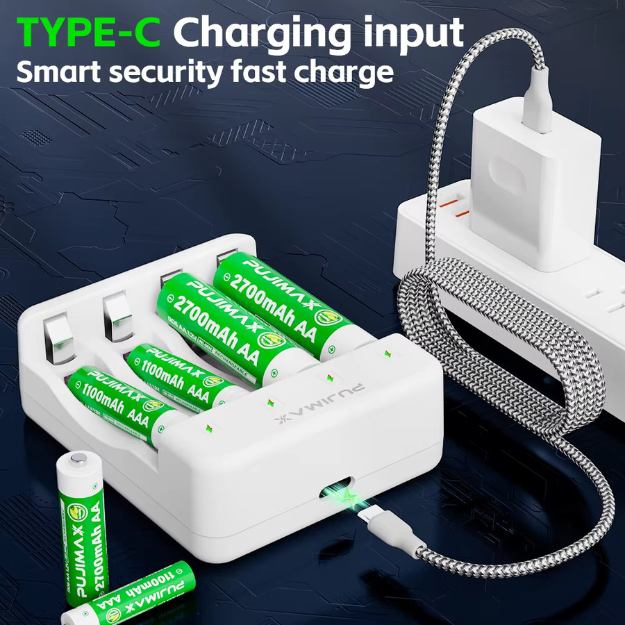 PUJIMAX Wiederaufladbare NI-MH-Batterien AA 2700mAh und AAA 1100mAh Hochleistungs-Akkus 1,2V in Weiß - Bild 3