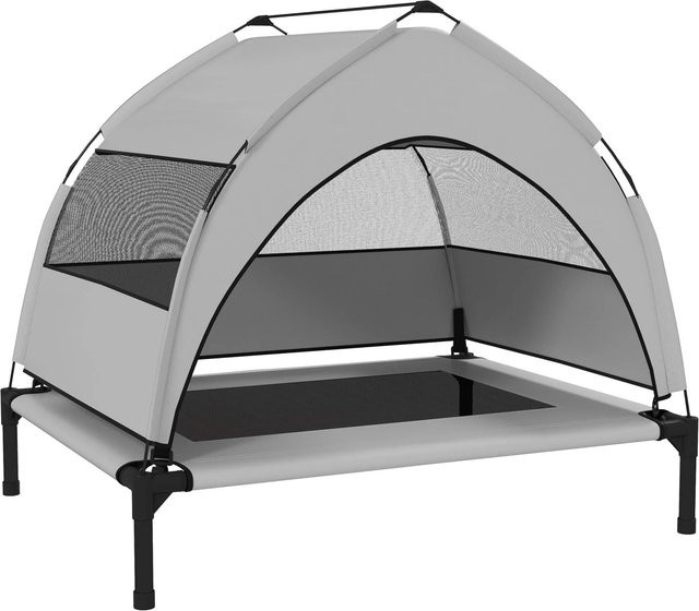 PawHut Erhöhtes Hundebett aus Polyester mit abnehmbarem Bezug in Grau und Schwarz, B/T/H: 76 x 61 x 70 cm - Bild 1