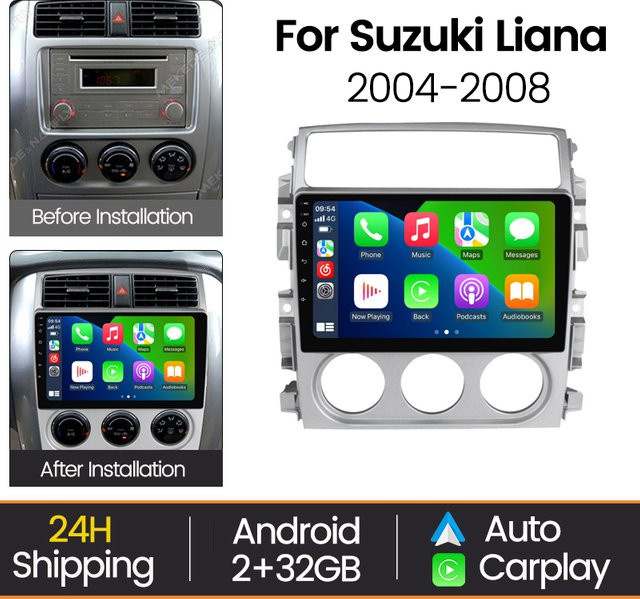 MEKEDE Android 15 Autoradio Stereoanlage für Suzuki LIANA 2004-2008 mit kabellosem Carplay, WIFI und Bluetooth - Bild 1