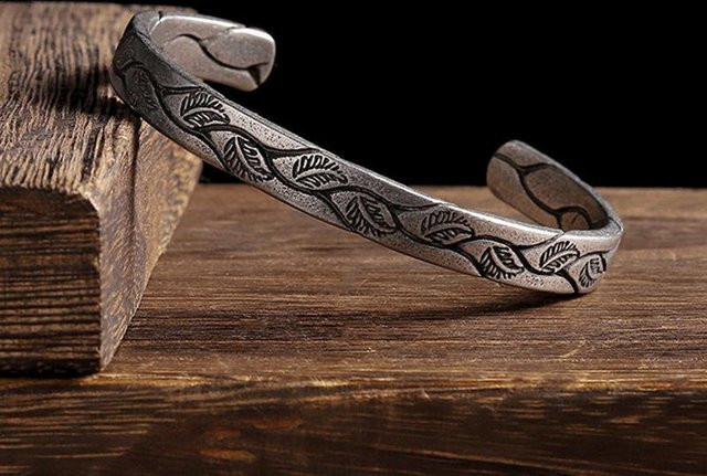 YIRAN Jewelry Ring, Federblätter, Kupfer, Schwarz, Unisex - Bild 1