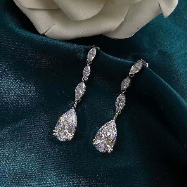 Allbestart Ohrringe, 925 Silber, Diamant, Zirkonia, Damen - Bild 1