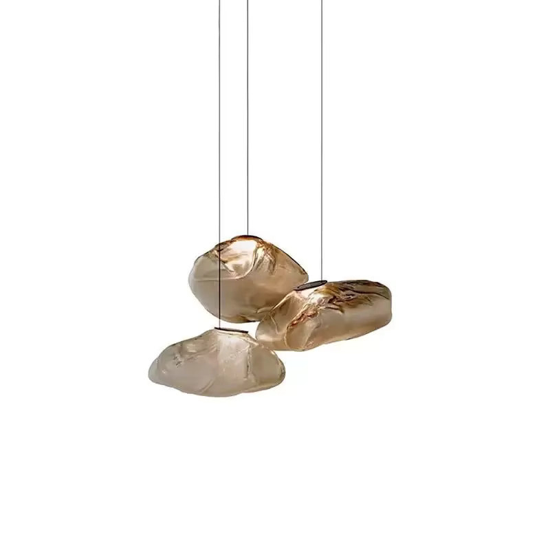 Moderne LED-Pendelleuchte von TAONUANSHU aus transparentem Glas in Silber für Wohnzimmer und Treppenhaus - Bild 6
