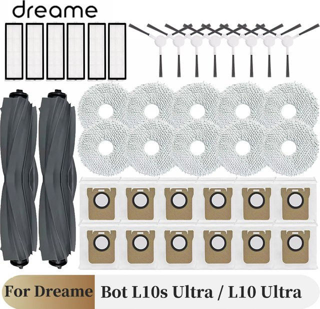 Dreame Bot L10s Ultra und L10 Ultra Zubehör Set mit Mopp, Staubbeuteln, Hauptbürste, Seitenbürste und HEPA-Filtern - Bild 1