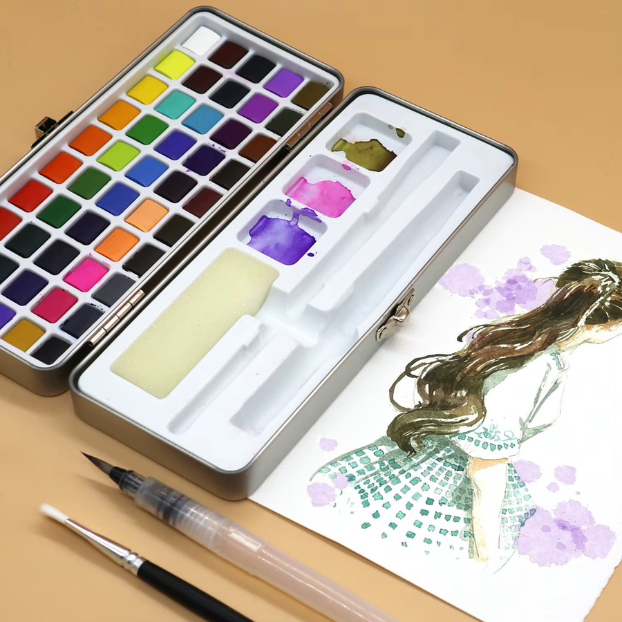 SeamiArt Aquarell Malset mit 50 soliden Farben für Künstler und Profis, Mehrfarbig - Bild 2