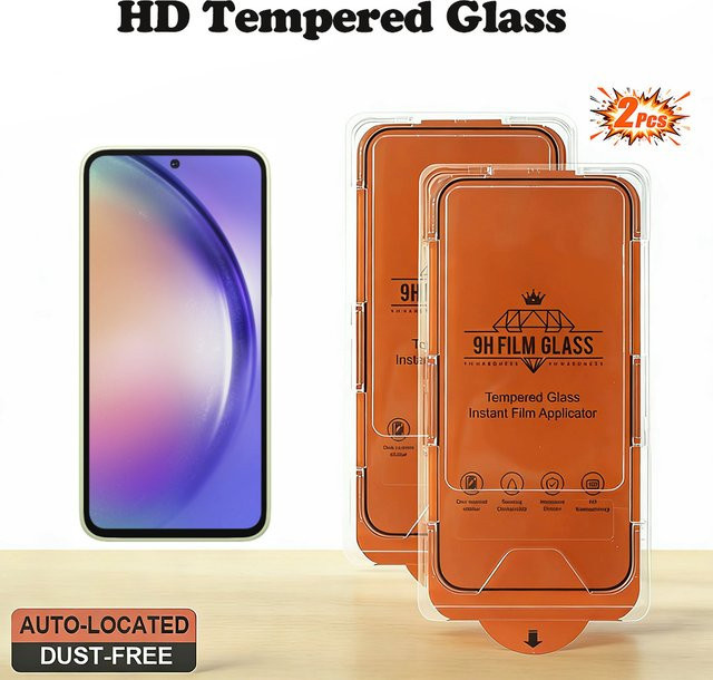 2er-Pack Premium Displayschutzfolie aus gehärtetem Glas für Samsung Galaxy A55 A35 A25 A54 A34 5G A24 4G, transparent - Bild 1