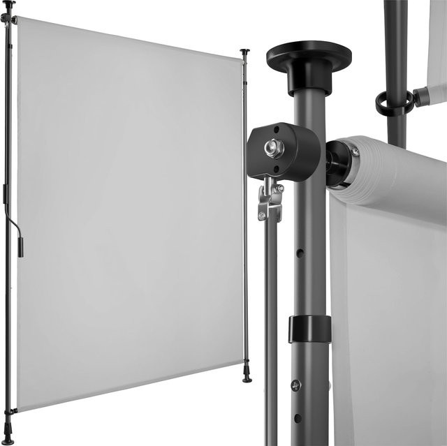 tectake Klemmmarkise Taija Hellgrau, höhenverstellbar mit Handkurbel, B/T/H: 310 x 128 x 7 cm - Bild 1