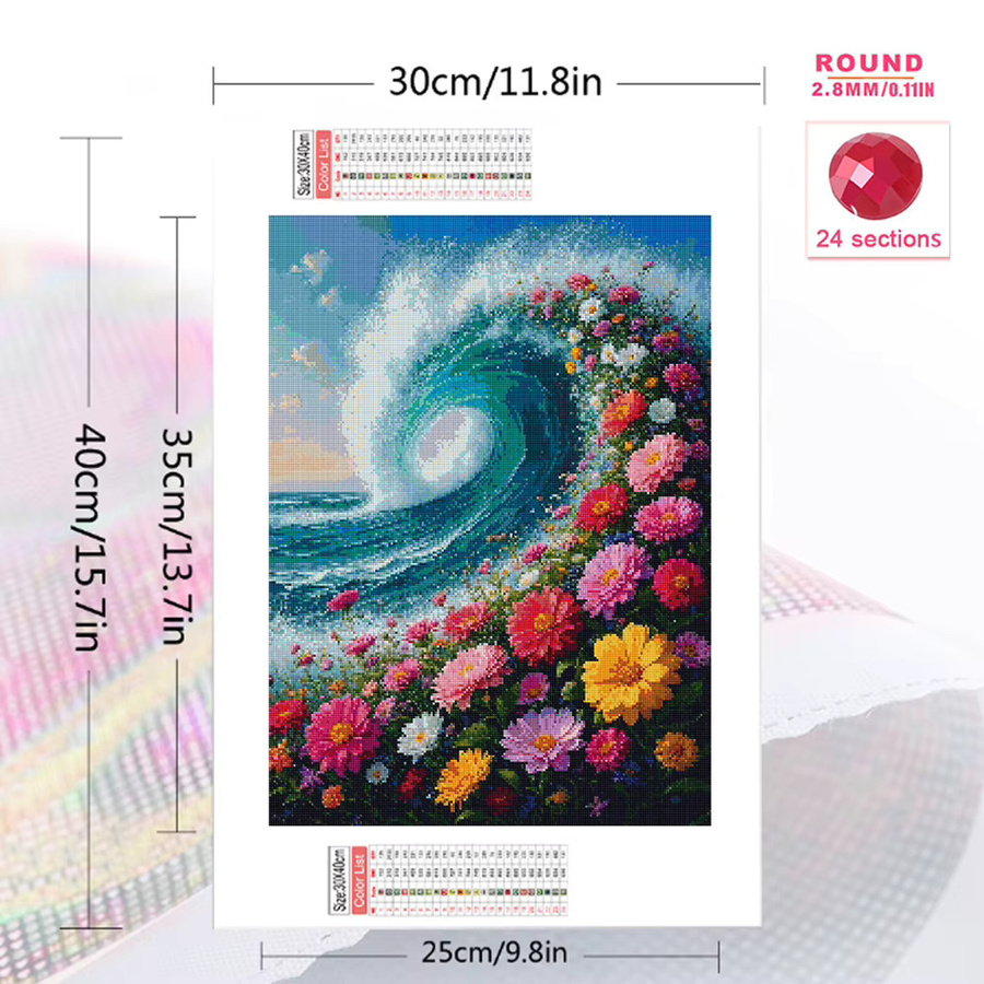 Evershine Diamant-Mosaik Set Meer Landschaft mit quadratischen Bohrern in Multicolour, Tischmodell zur Dekoration - Bild 2