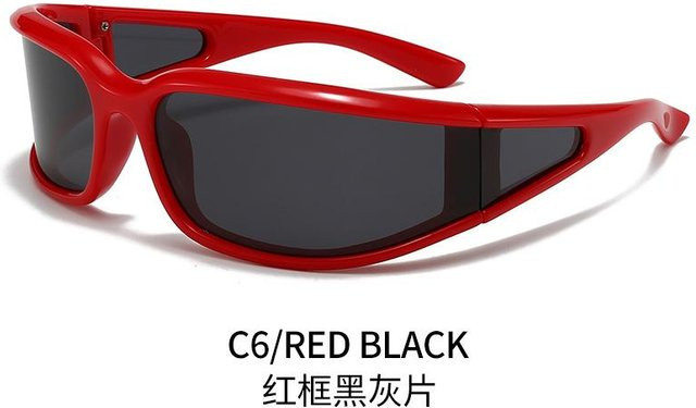NovelTeez Wraparound Sportsonnenbrille, Vollrand, Rot, Unisex, Kunststoff - Bild 1