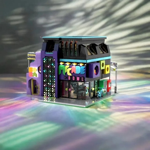 barweer Cyberpunk LED Arcade-Raum, Stadt-Architektur, Modulares Bausteine Spielhaus, 2600 Teile, ab 14 Jahre - Bild 1
