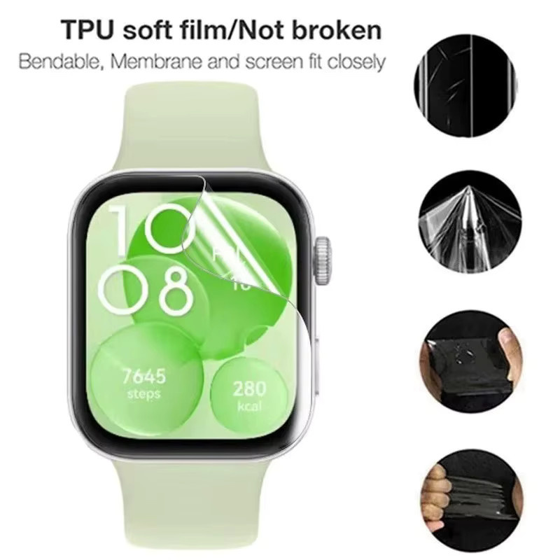 5er Pack HUBANDE Hydrogel-Displayschutz für Huawei Watch Fit 3, Fit 4 und Fit 4 Pro, transparent, kratzfest - Bild 2