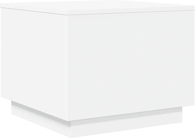 vidaXL Couchtisch mit LED-Leuchten in Weiß, modernes Design für dein Wohnzimmer, B/T/H: 50 x 50 x 40 cm - Bild 1