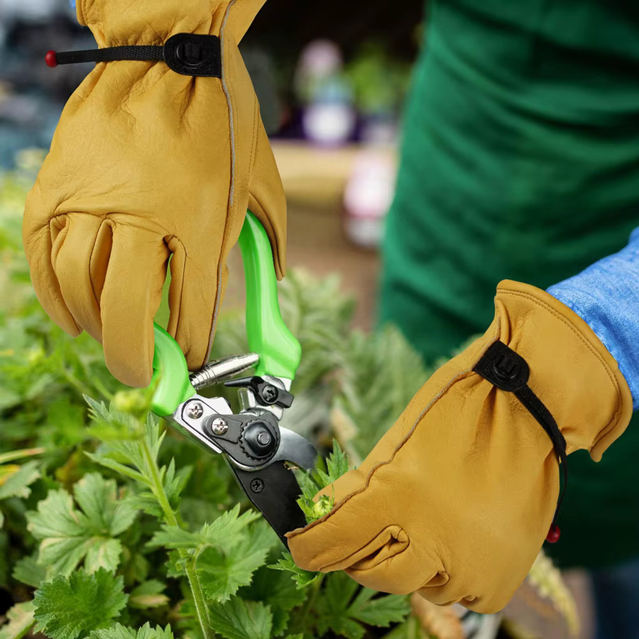 Verschleißfeste Arbeitshandschuhe aus Rindsleder für Schweißen, Garten und Sicherheitsschutz, 1 Paar - Bild 2
