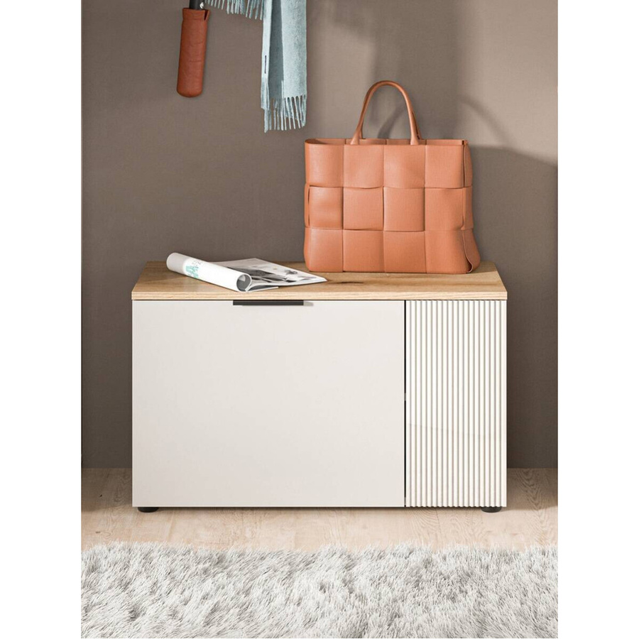 Sitzbank Slide xonox.home in Kaschmirgrau mit Evoke Oak Nachbildung, B/H/T: 80 x 48 x 36 cm - Bild 2