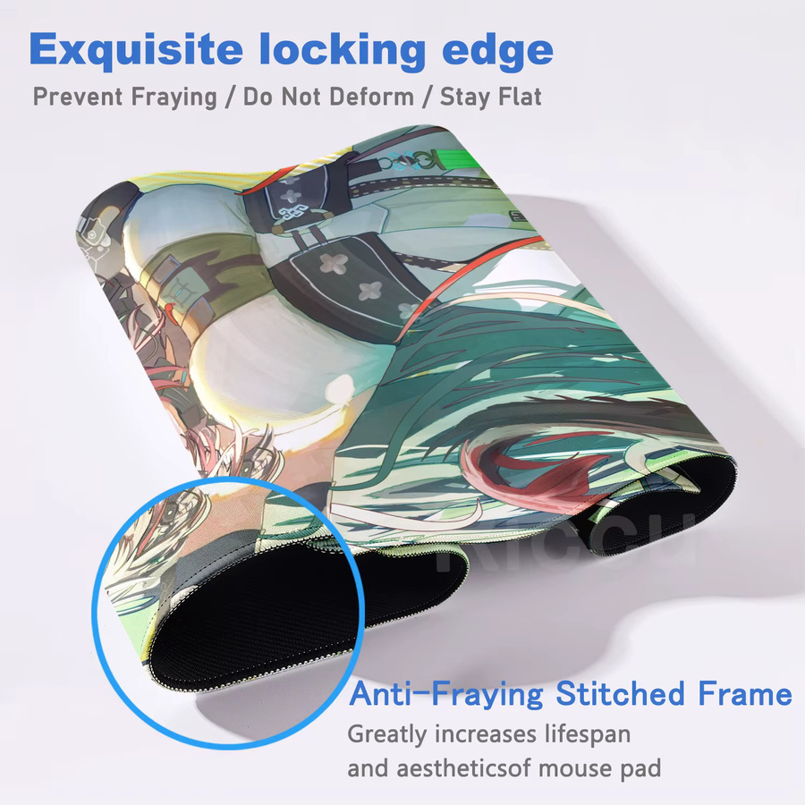XXL Gaming Mauspad Riccu Anime Arknights Endfield Design Multicolour Schreibtischunterlage für PC und Esports - Bild 2
