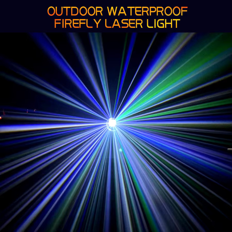 DJBY Outdoor IP Wasserdichtes Firefly-Licht mit RGBWY-Mehrfarbeffekt in Schwarz für DJ, Disco, KTV, Bar und Bühnen, B/T/H: 21,0 x 17,0 x 20,0 cm - Bild 4